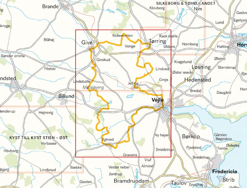 Carte de plein air - Landsby vandrerute (Danemark) | Calazo carte de randonnée Calazo