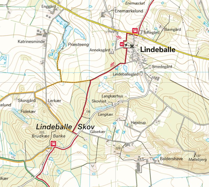 Carte de plein air - Landsby vandrerute (Danemark) | Calazo carte de randonnée Calazo