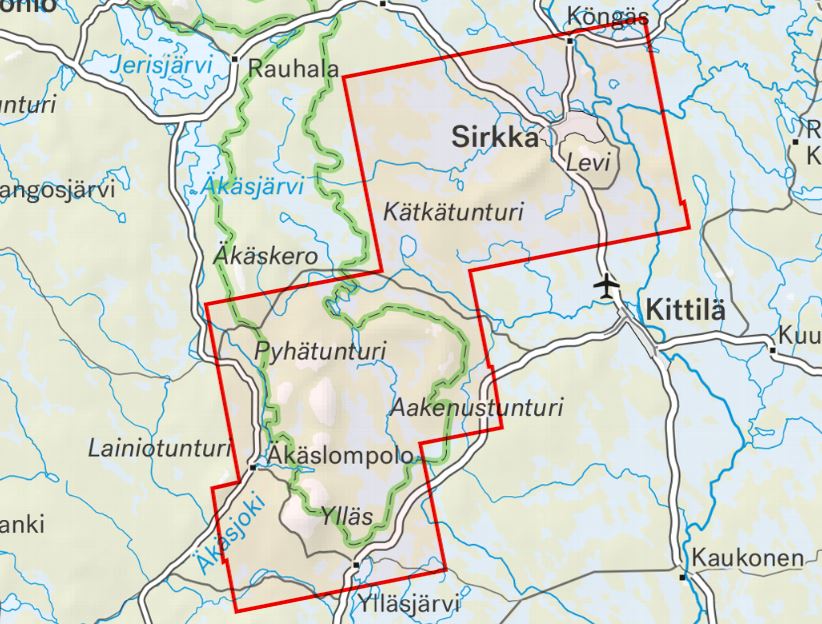 Carte de plein air - Levi Ylläs Aakenus (Finlande) | Calazo carte de randonnée Calazo