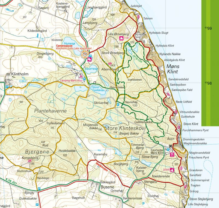 Carte de plein air - Møn & Camønoen (Danemark) | Calazo carte pliée Calazo 