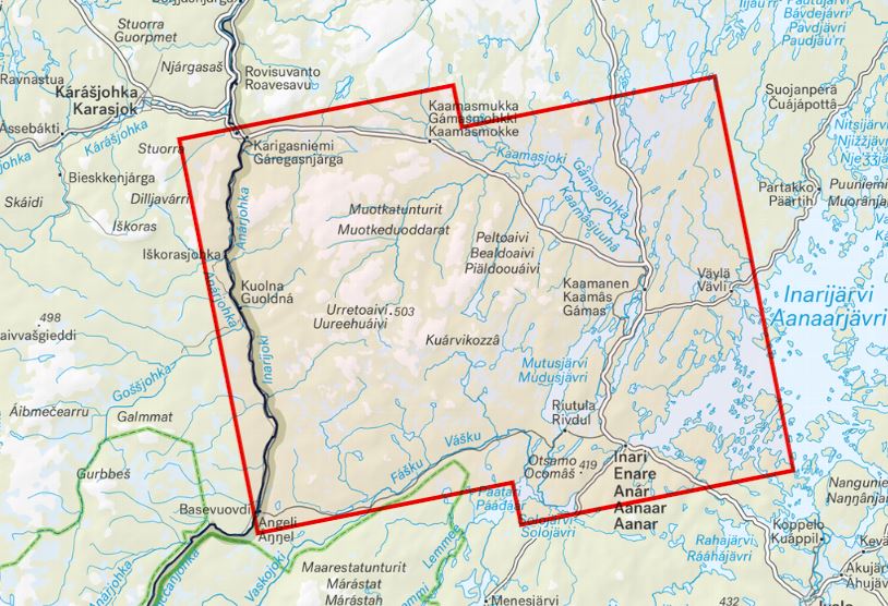 Carte de plein air - Muotkatunturi & Kaamasjoki (Finlande) | Calazo carte de randonnée Calazo