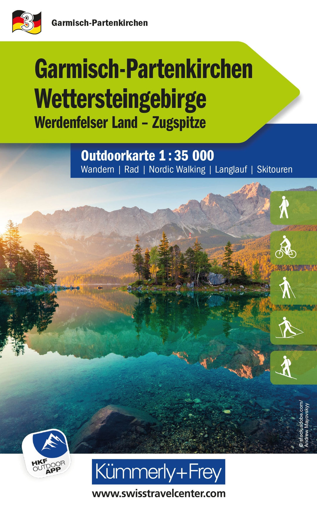 Carte de plein air n° WK.03 - Garmisch, Partenkirchen, Wettersteingebirge (Allemagne) | Kümmerly & Frey carte pliée Kümmerly & Frey 
