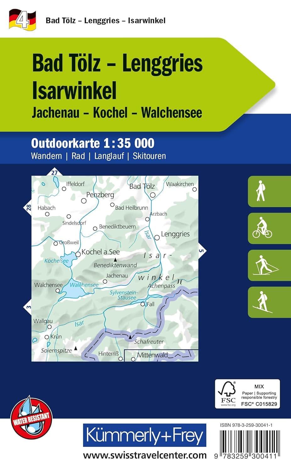 Carte de plein air n° WK.04 - Bad Tölz, Lenggries, Isarwinkel (Allemagne) | Kümmerly & Frey carte de randonnée Kümmerly & Frey 