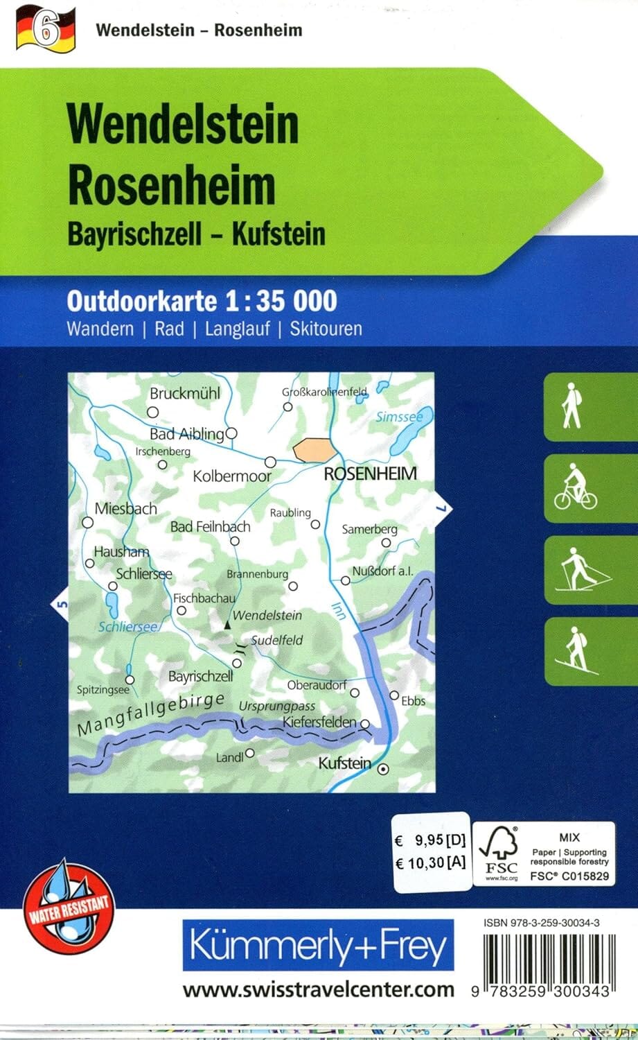 Carte de plein air n° WK.06 - Wendelstein, Rosenheim (Allemagne) | Kümmerly & Frey carte de randonnée Kümmerly & Frey