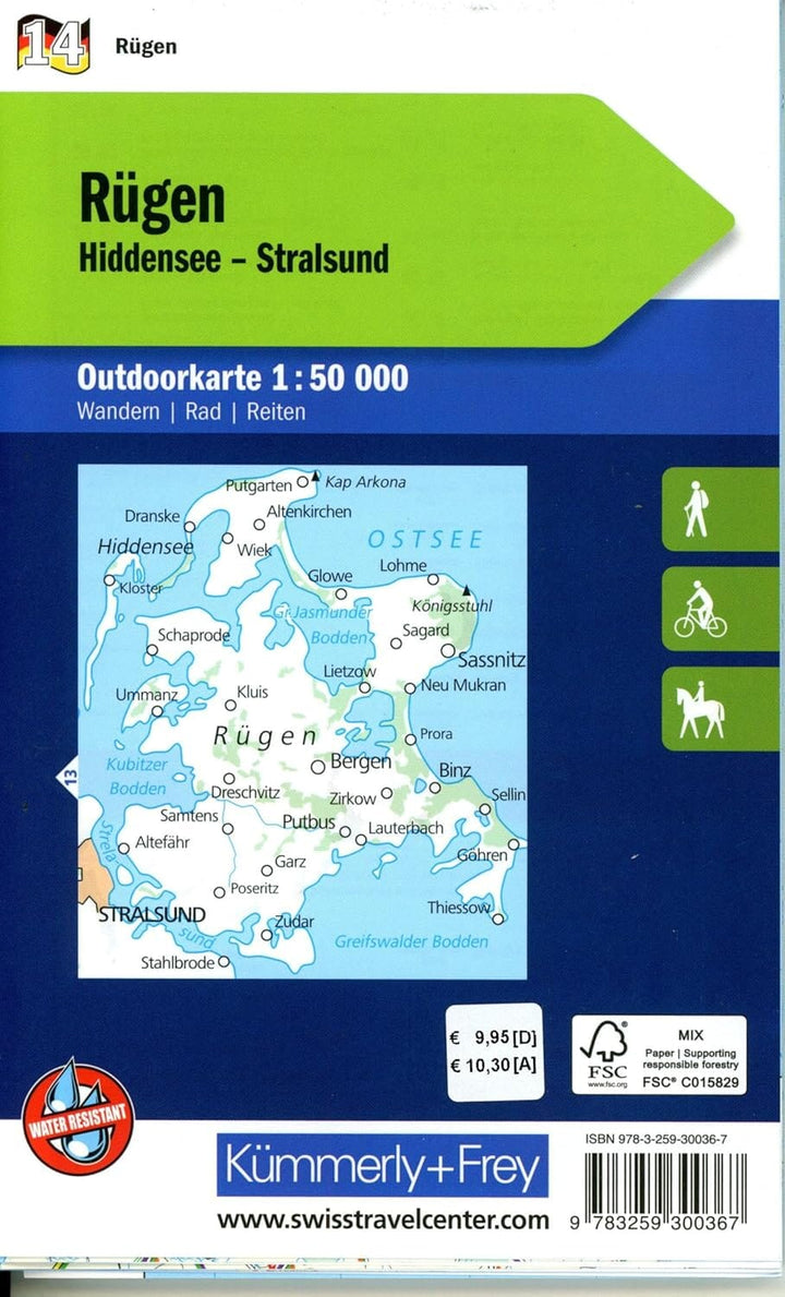 Carte de plein air n° WK.14 - Rügen (Allemagne) | Kümmerly & Frey carte pliée Kümmerly & Frey 
