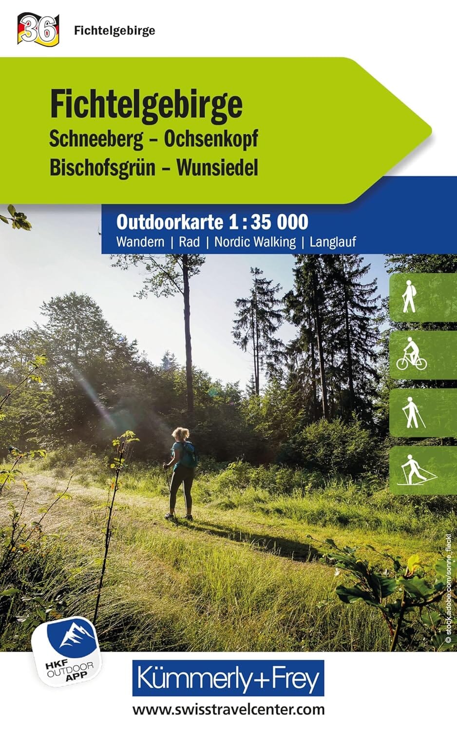 Carte de plein air n° WK.36 - Fichtelgebirge (Allemagne) | Kümmerly & Frey carte de randonnée Kümmerly & Frey