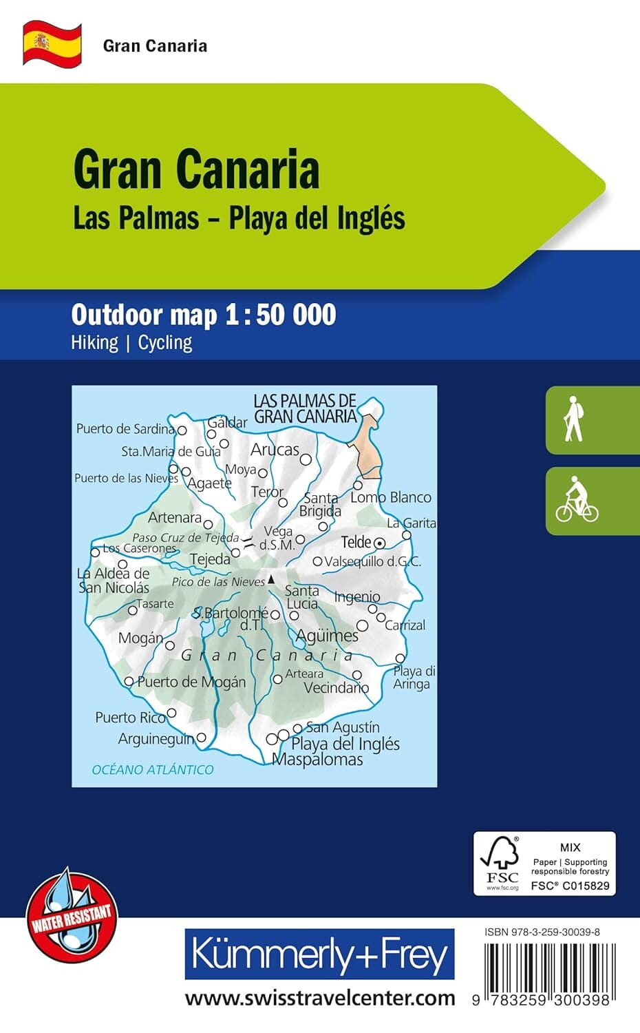 Carte de plein air n° WK.734 - Grande Canarie (Iles Canaries) | Kümmerly & Frey carte de randonnée Kümmerly & Frey 