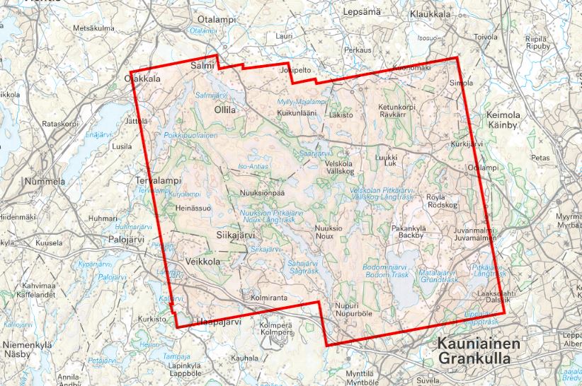 Carte de plein air - Nuuksio Noux (Finlande) | Calazo carte de randonnée Calazo