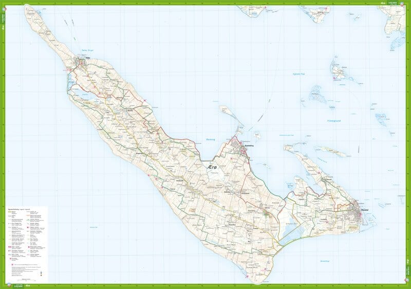 Carte de plein air - Øhavsstien syd - Ærø & Rudkøbing (Danemark) | Calazo carte de randonnée Calazo