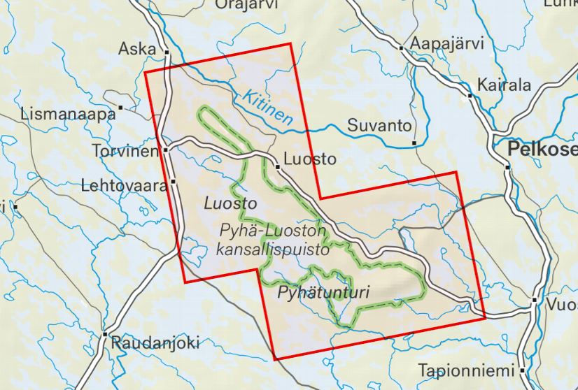 Carte de plein air - Pyhä Luosto (Finlande) | Calazo carte de randonnée Calazo