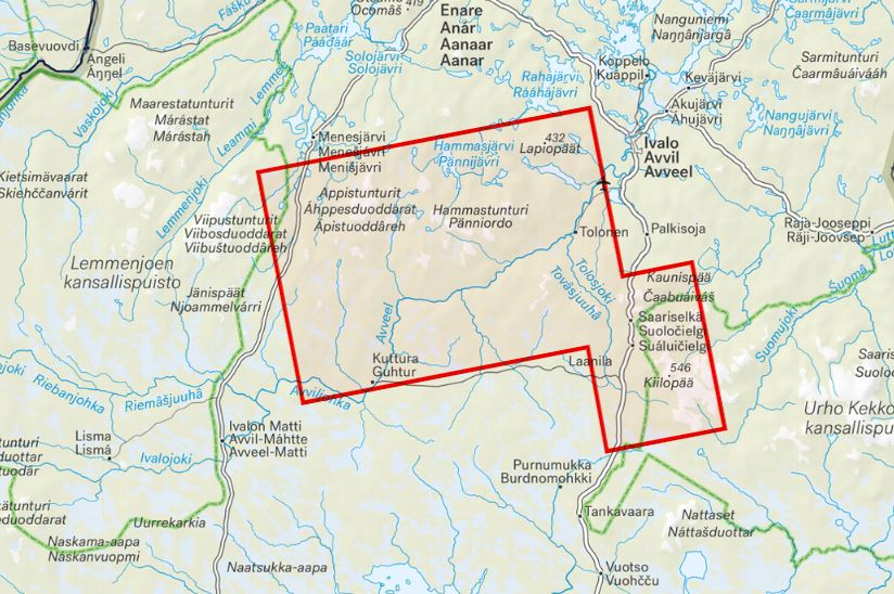 Carte de plein air - Saariselkä & Hammastunturi (Finlande) | Calazo carte de randonnée Calazo