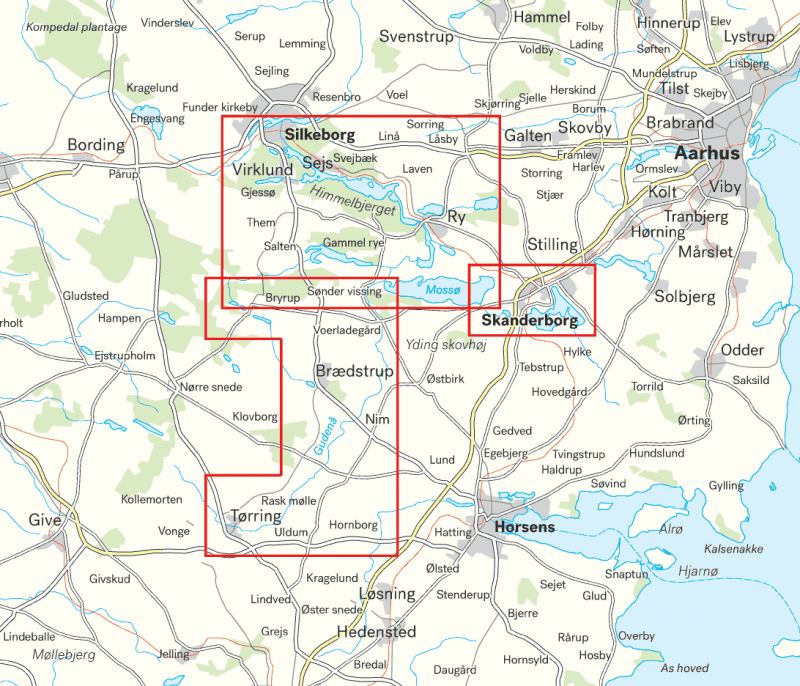 Carte de plein air - Silkeborg & Søhøjlandet (Danemark) | Calazo carte de randonnée Calazo