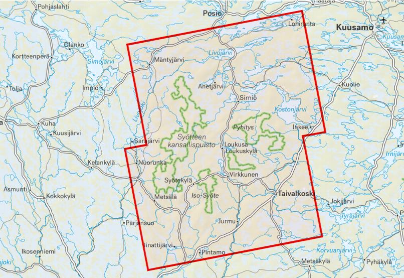 Carte de plein air - Syöte (Finlande) | Calazo carte de randonnée Calazo