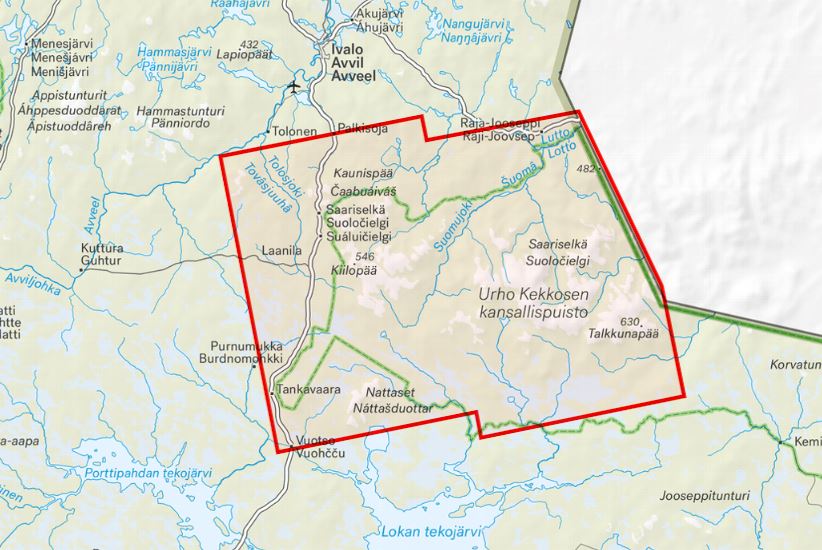 Carte de plein air - Urho Kekkosen kansallispuisto (Finlande) | Calazo carte de randonnée Calazo