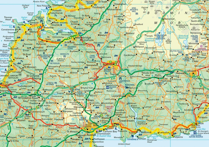 Carte de poche - Cornouailles | Collins carte routière Collins