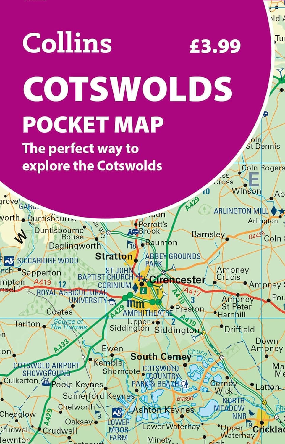 Carte de poche - Cotswolds (Angleterre) | Collins carte routière Collins 