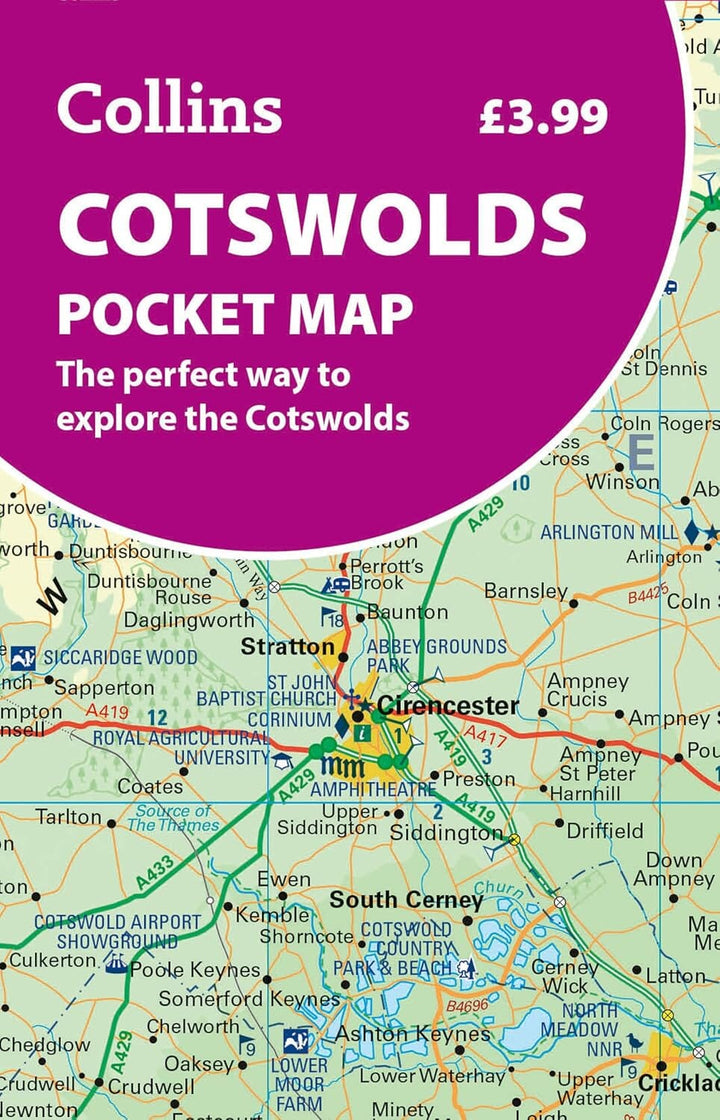 Carte de poche - Cotswolds (Angleterre) | Collins carte routière Collins 