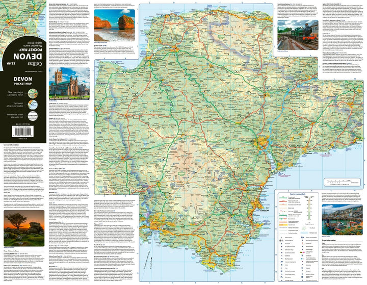 Carte de poche - Devon | Collins carte routière Collins 
