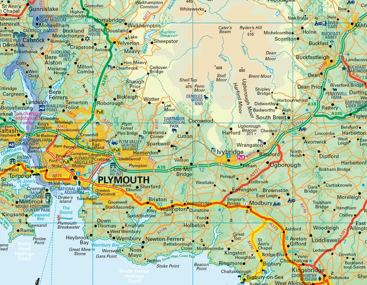 Carte de poche - Devon | Collins carte routière Collins 