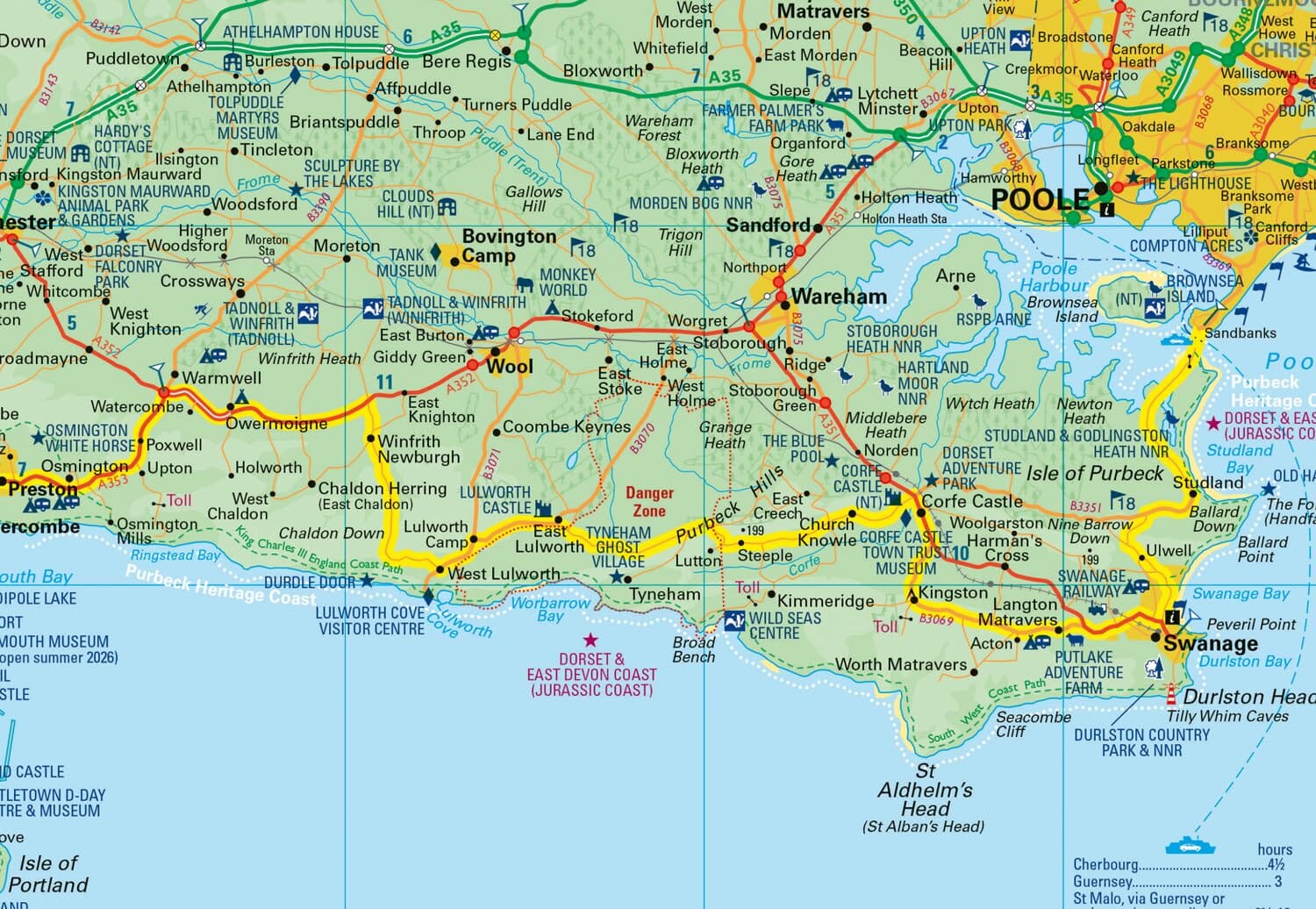 Carte de poche - Dorset (Angleterre) | Collins carte routière Collins 