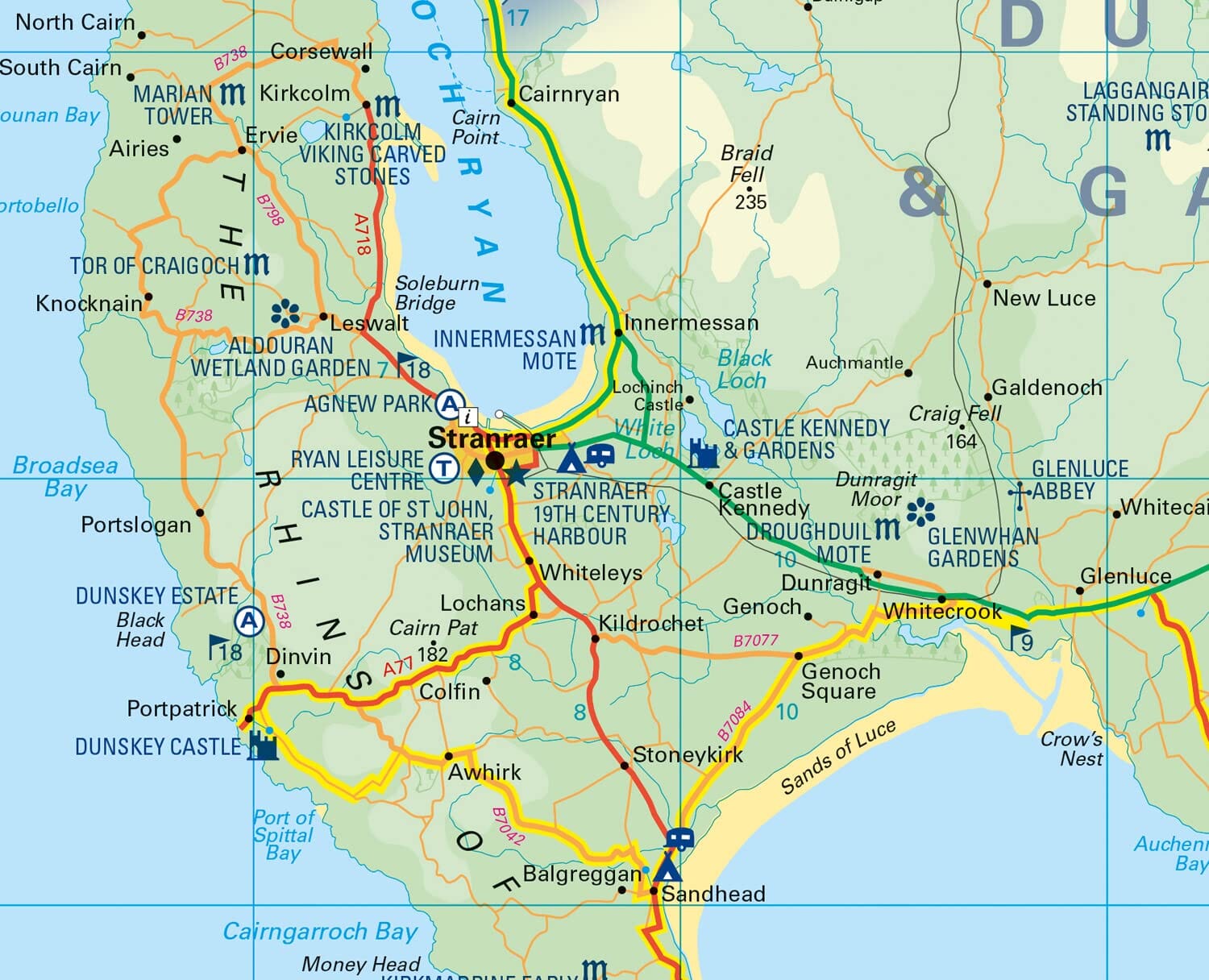 Carte de poche - Dumfries & Galloway (Écosse) | Collins carte routière Collins