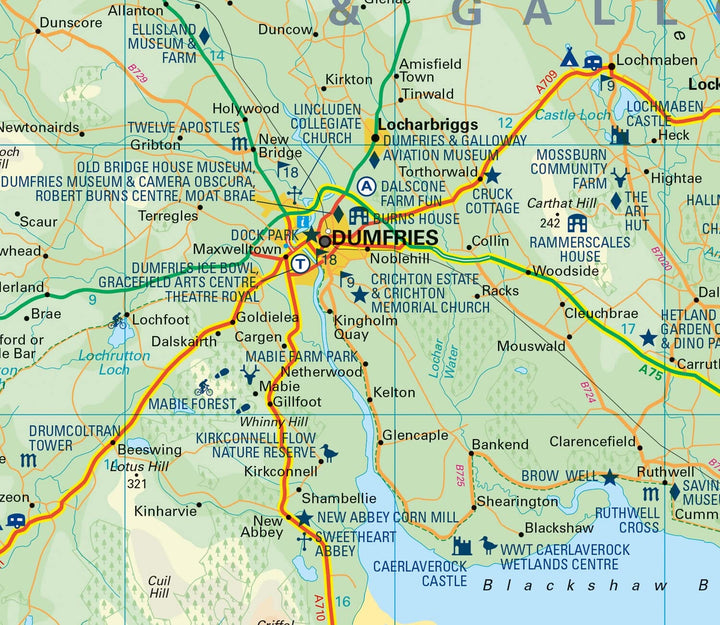 Carte de poche - Dumfries & Galloway (Écosse) | Collins carte pliée Collins 