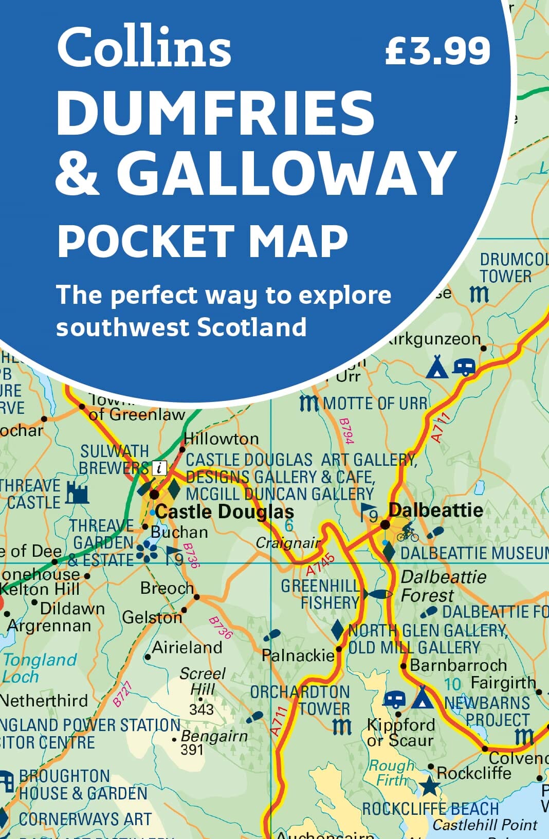 Carte de poche - Dumfries & Galloway (Écosse) | Collins carte routière Collins