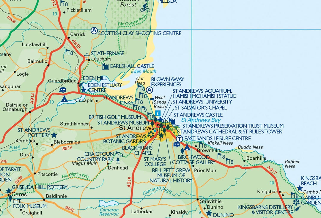 Carte de poche - Fife (Écosse) | Collins carte pliée Collins 