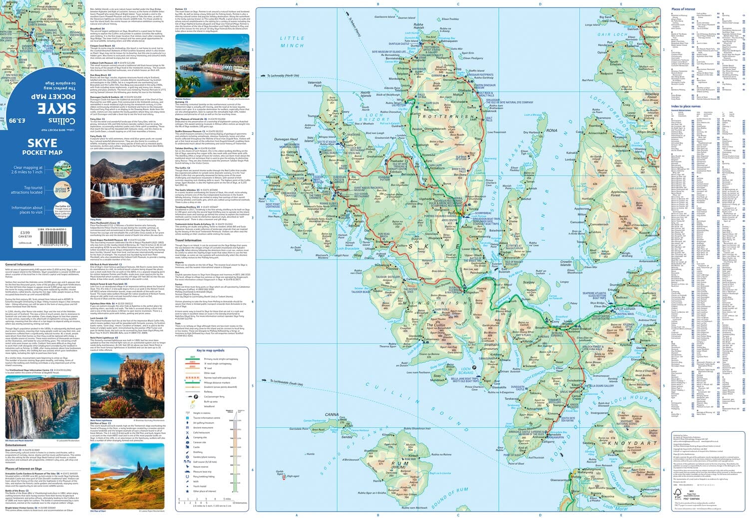 Carte de poche - Ile de Skye | Collins carte routière Collins