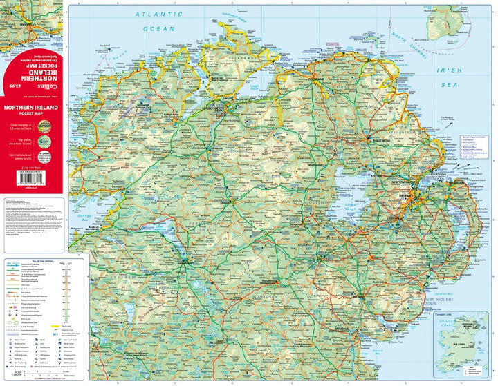 Carte de poche - Irlande du Nord | Collins carte routière Collins 