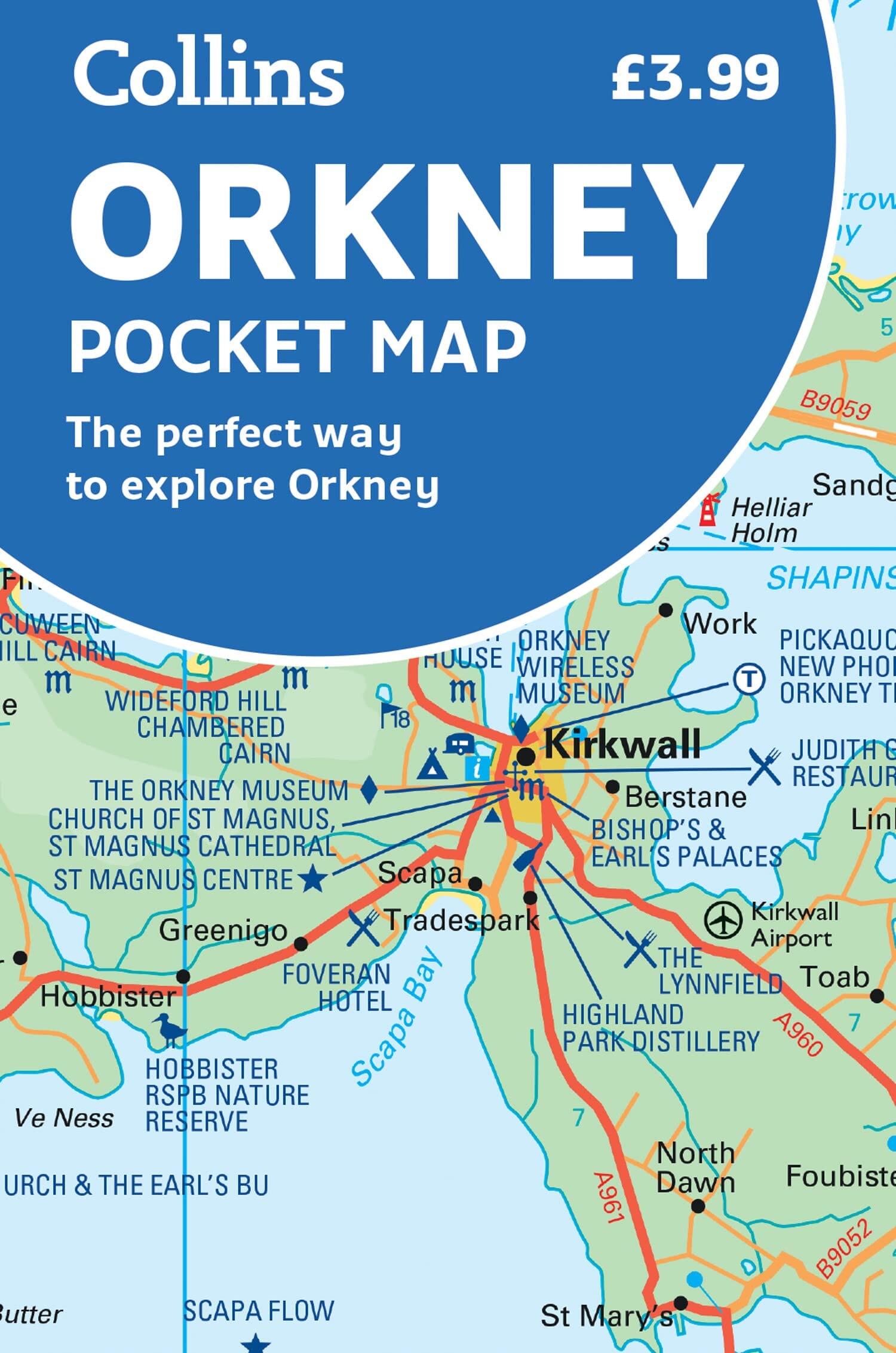 Carte de poche - Orkney (Écosse) | Collins carte routière Collins