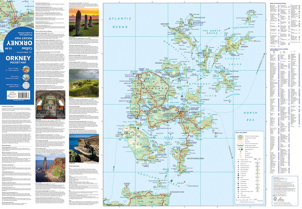 Carte de poche - Orkney (Écosse) | Collins carte pliée Collins 