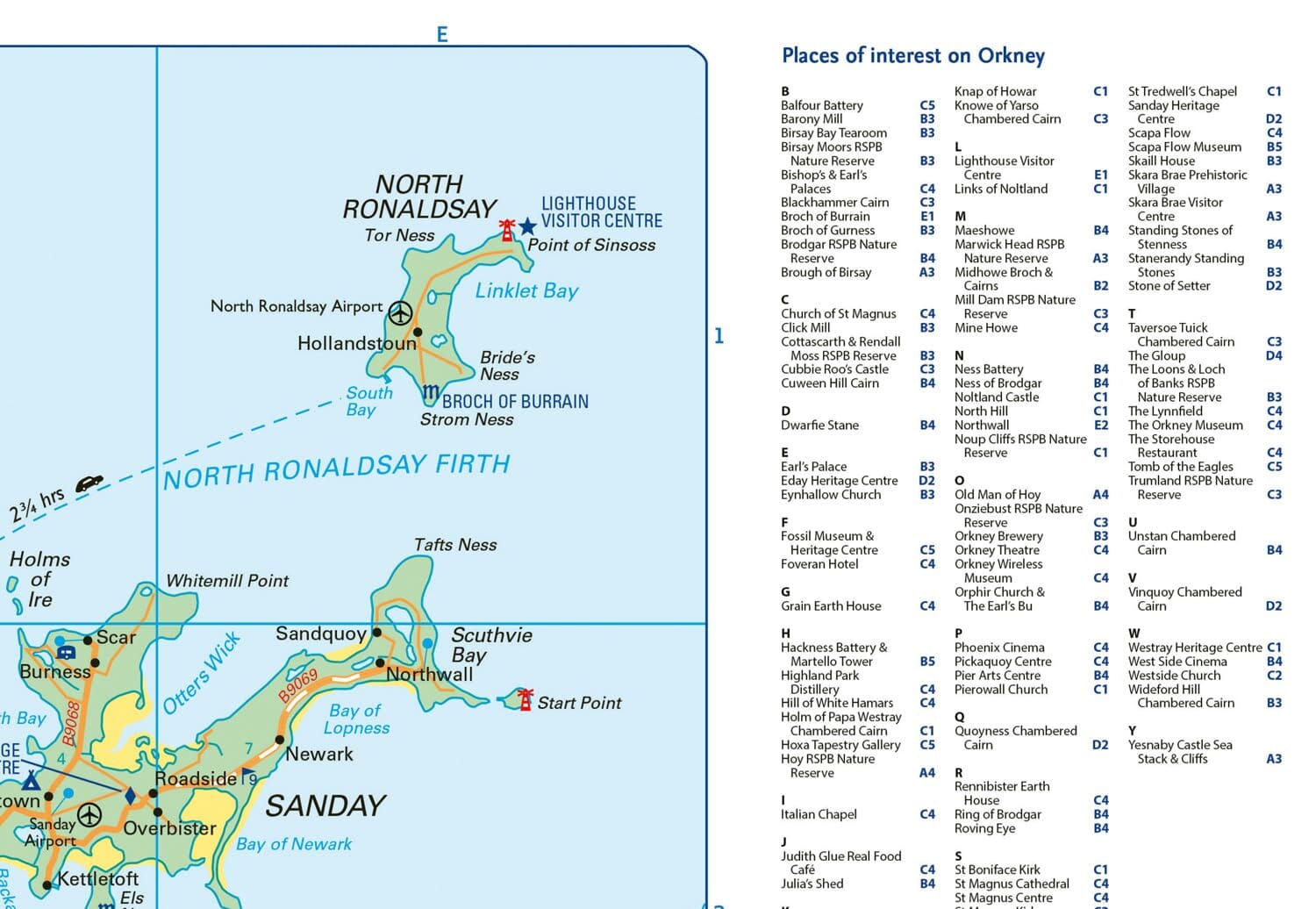 Carte de poche - Orkney (Écosse) | Collins carte routière Collins 