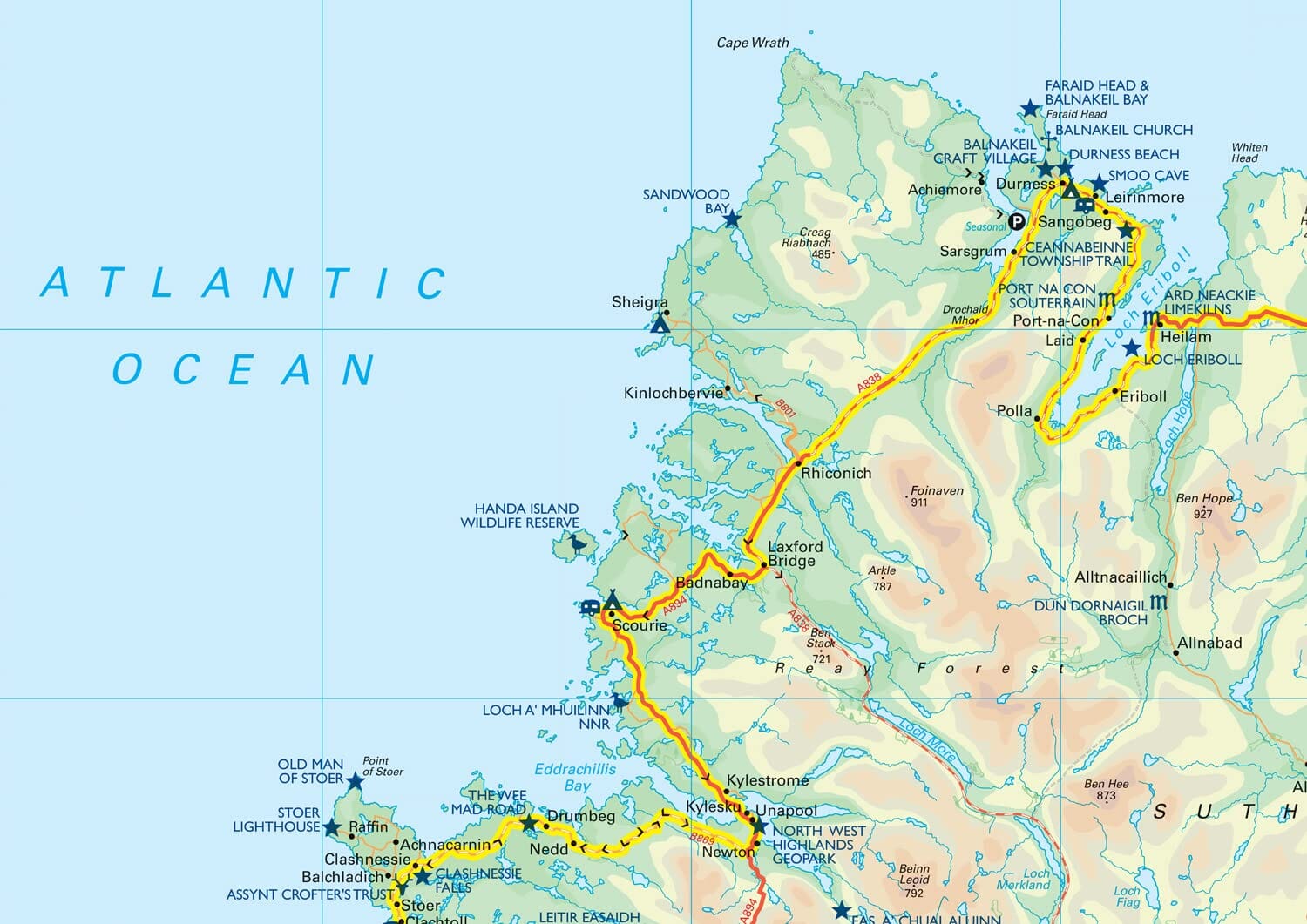 Carte de poche - Scotland’s North Coast 500 Route Official Map | Collins carte routière Collins