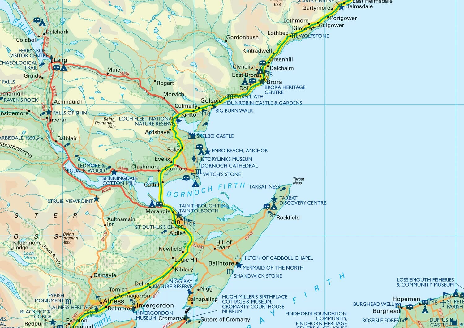 Carte de poche - Scotland’s North Coast 500 Route Official Map | Collins carte routière Collins