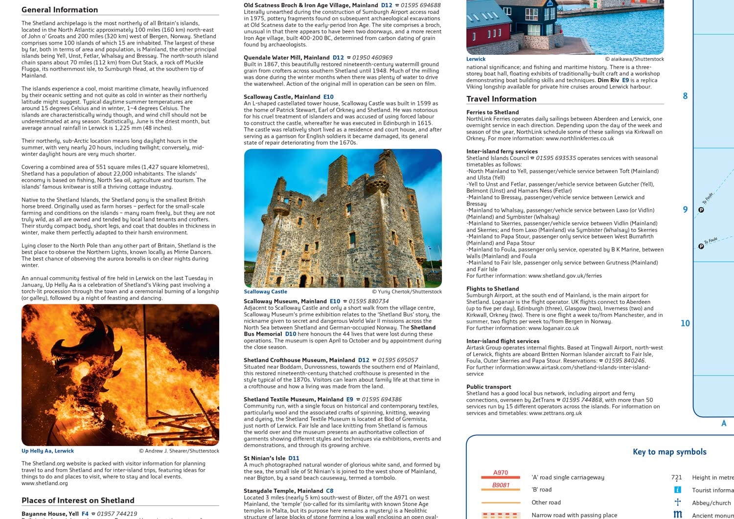 Carte de poche - Shetland | Collins carte routière Collins