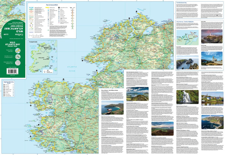 Carte de poche - Wild Atlantic Way | Collins carte routière Collins 
