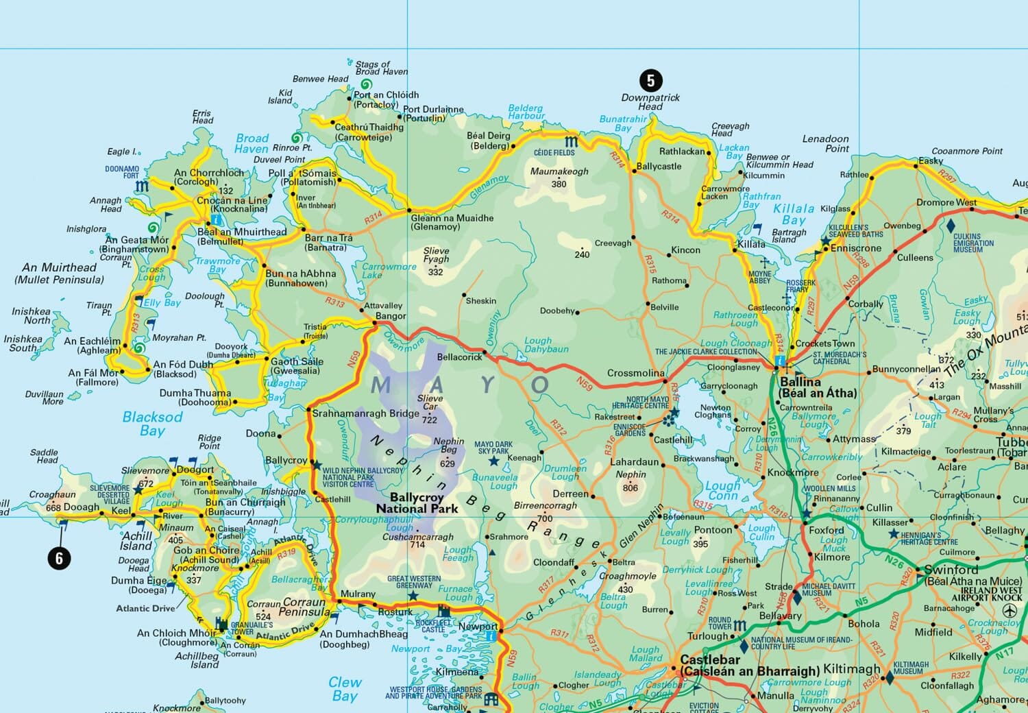 Carte de poche - Wild Atlantic Way | Collins carte routière Collins 