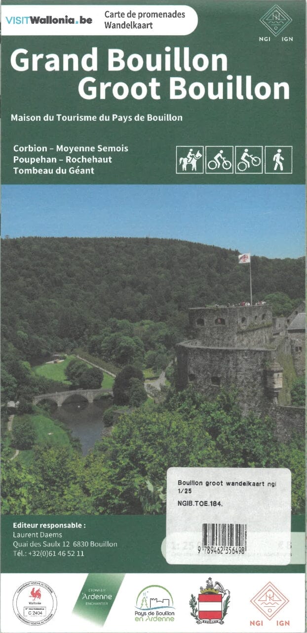 Carte de promenades - Bouillon (Belgique) | NGI carte de randonnée IGN Belgique