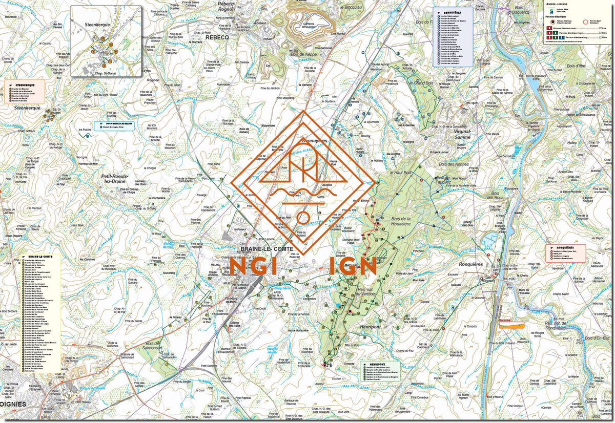 Carte de promenades - Braine-le-Comte (Belgique) | NGI carte de randonnée IGN Belgique 
