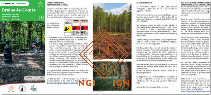 Carte de promenades - Braine-le-Comte (Belgique) | NGI carte de randonnée IGN Belgique 