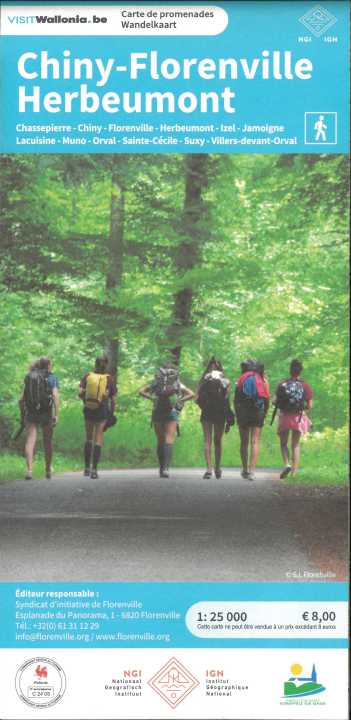 Carte de promenades - Chiny, Florenville, Herbeumont (Belgique) | NGI carte de randonnée IGN Belgique