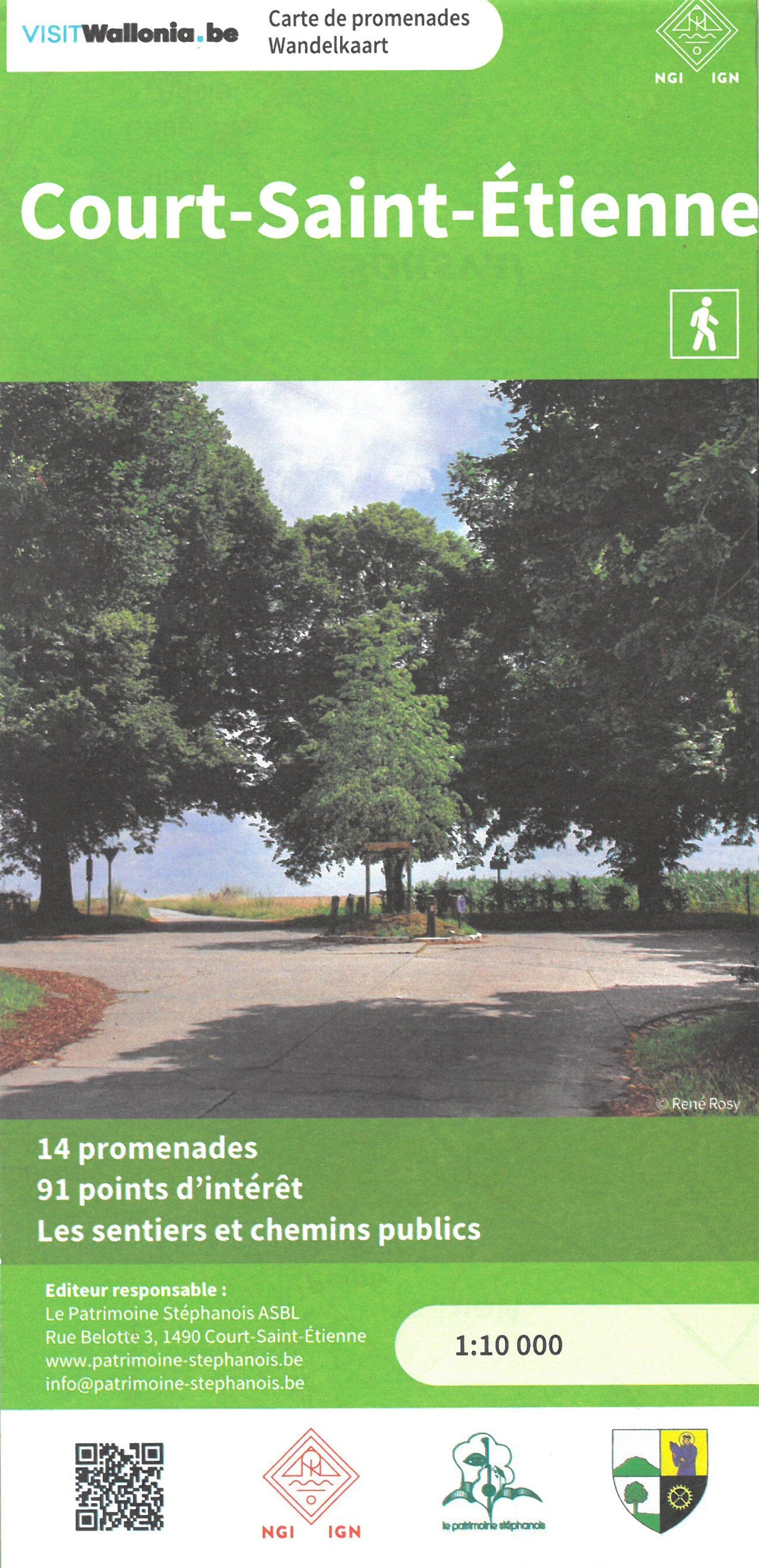 Carte de promenades - Court-Saint-Etienne (Belgique) | NGI carte de randonnée IGN Belgique