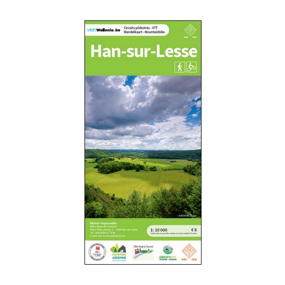 Carte de promenades - Han-sur-Lesse (Belgique) | NGI carte de randonnée IGN Belgique 