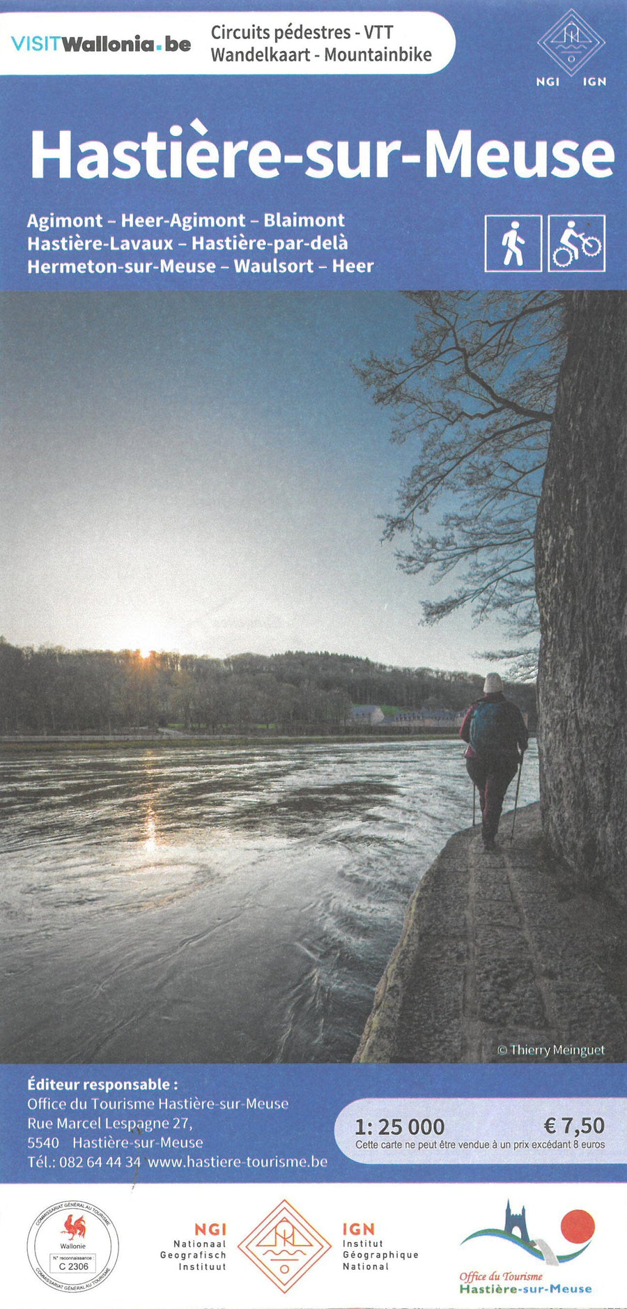 Carte de promenades - Hastière-sur-Meuse (Belgique) | NGI carte pliée IGN Belgique 