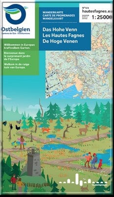 Carte de promenades - Hautes Fagnes (Belgique) | NGI carte de randonnée IGN Belgique