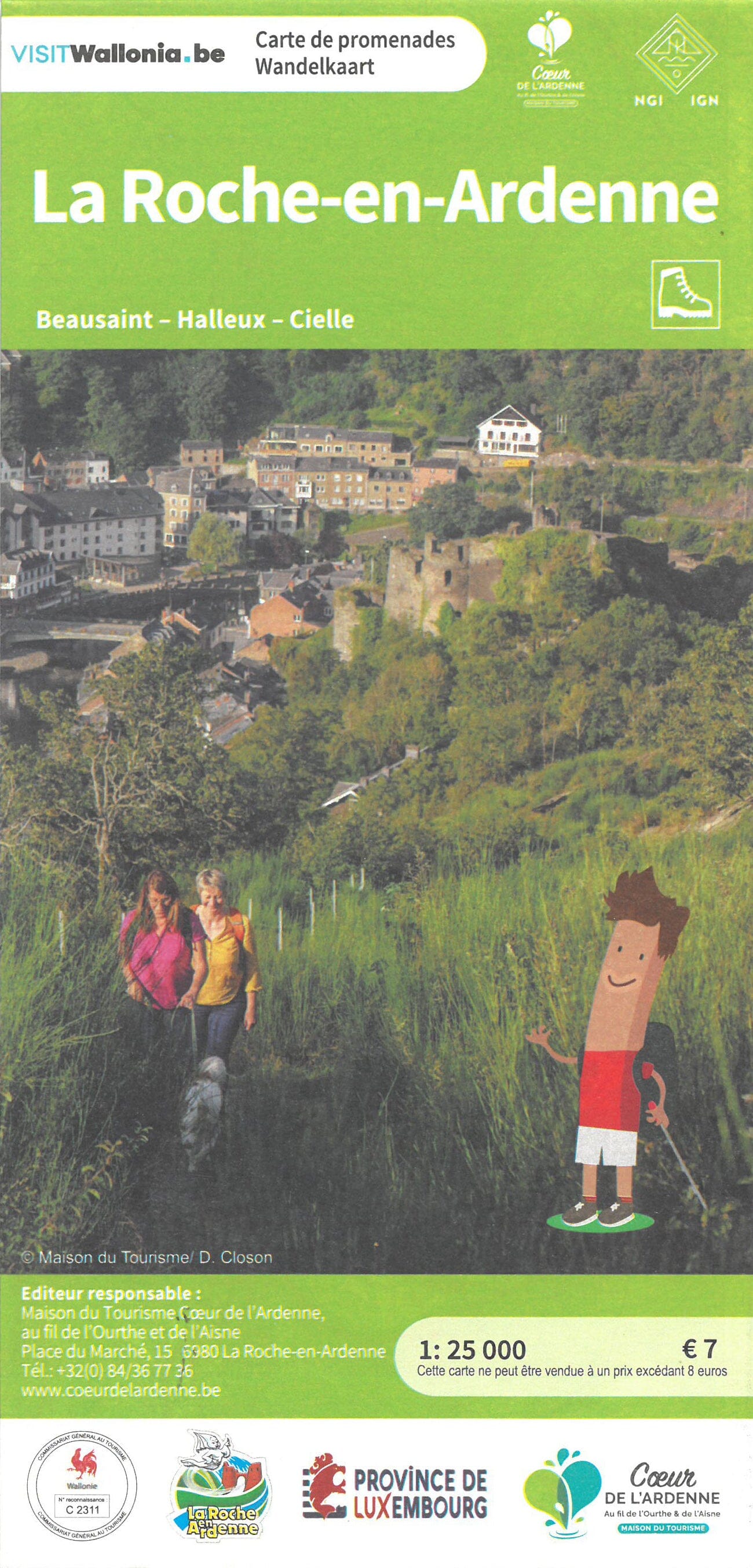 Carte de promenades - La Roche-en-Ardenne (Belgique) | NGI carte de randonnée IGN Belgique