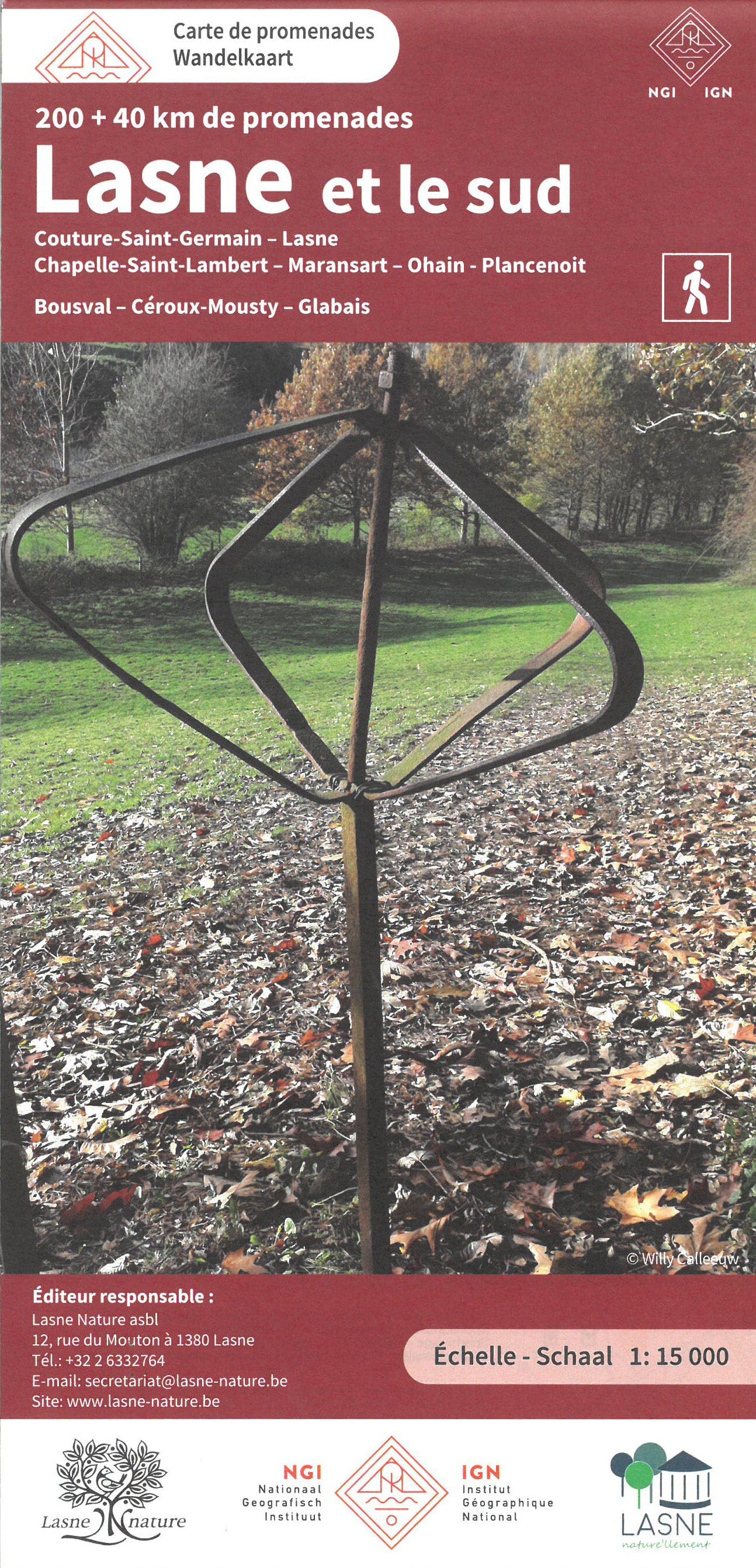 Carte de promenades - Lasne et le sud (Belgique) | NGI carte de randonnée IGN Belgique