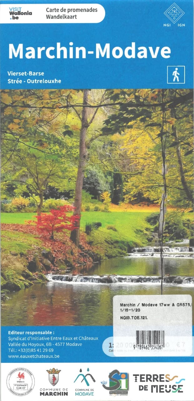 Carte de promenades - Marchin / Modave (Belgique) | NGI carte de randonnée IGN Belgique