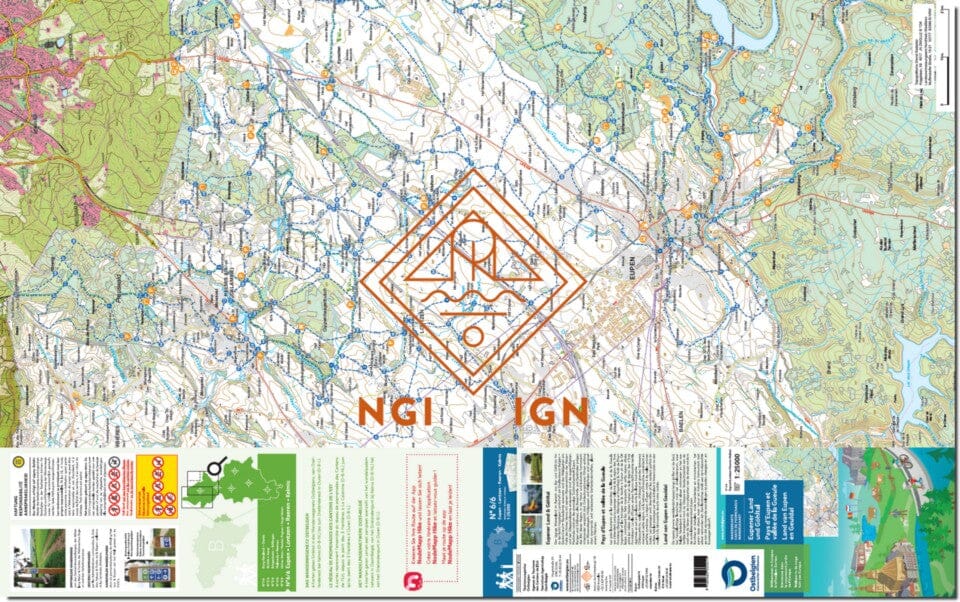 Carte de promenades - Pays Eupen & Vallée de la Gueule (Belgique) | NGI carte de randonnée IGN Belgique 